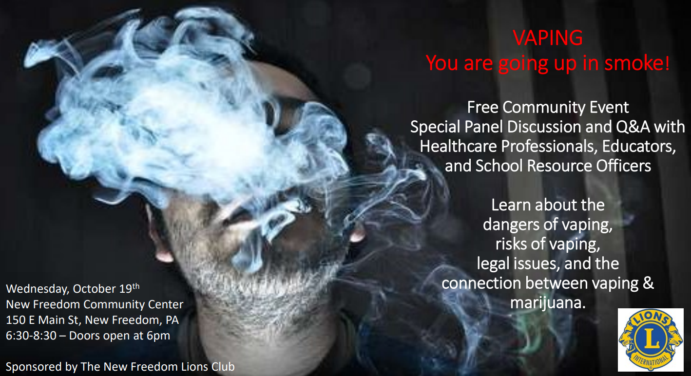 Vaping Education Community Event to Educate about concerns with